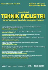 Jurnal Ilmiah Teknik Industri: Jurnal Keilmuan Teknik dan Manajemen Industri Volume 2 No.2 Juni 2014